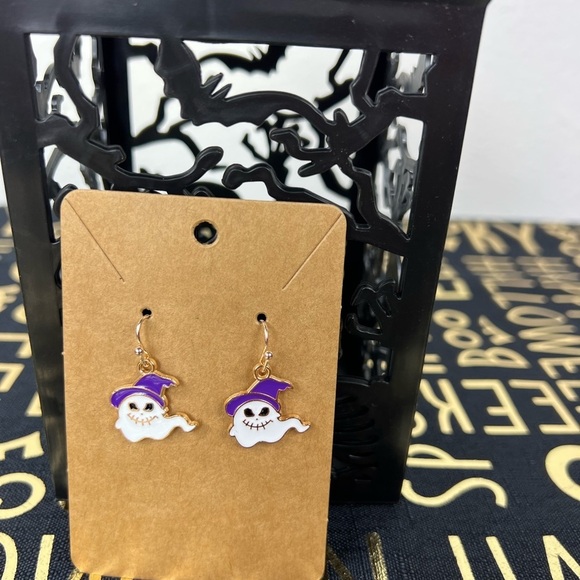 Halloween Earrings - Scarecrow Ghost - Picture 3 of 3